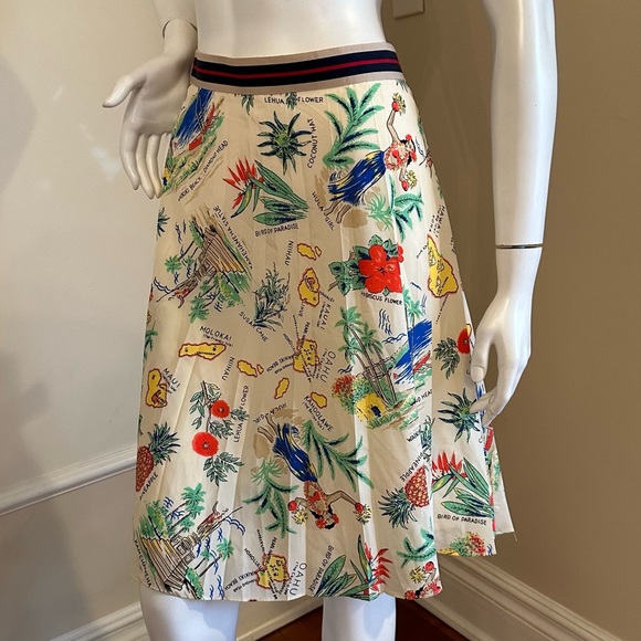 J Crew Factory Hawaiian Print Skirt, Size 4, Hula Girl, Pineapple SIZE 14 - Picture 2 of 12